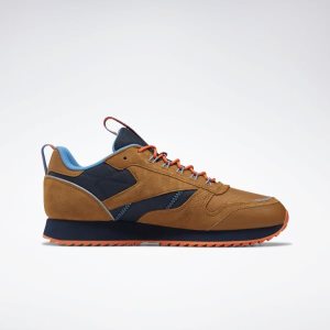 Adidasy Męskie Reebok Classic Leather Ripple Trail Brązowe/Granatowe/Niebieskie PL 90ENTOL